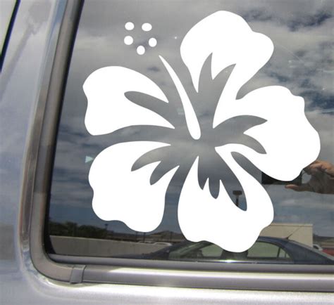 Hibiscus Flower Hawaiian Islands Car Window Vinyl Decal Sticker