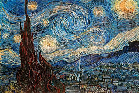 Vincent Van Gogh The Starry Night Post Impressionist Painting Poster