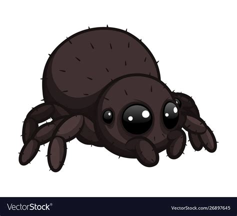Cute Little Spider With Hairs On Body Royalty Free Vector