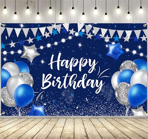 Buy Blue Happy Birthday Background Banner Decorationnavy Blue And