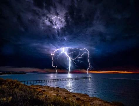 Wow Thats Apocalyptic Incredible Lightning Storm Off Adelaide