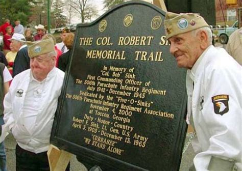 babe heffron and bill guarnere at col robert sink memorial airborne army 101st airborne