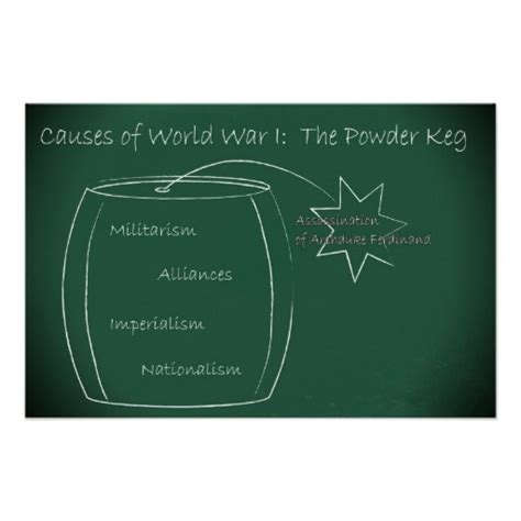 Causes Of Wwi Academic Poster Zazzle History Socialstudies Wars