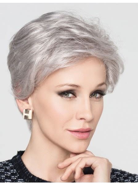 Natural Short Grey Hair Wig For Old Women