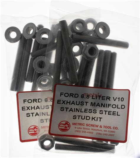Ford 68 Liter V10 Stainless Steel Exhaust Manifold Stud Kit Metric