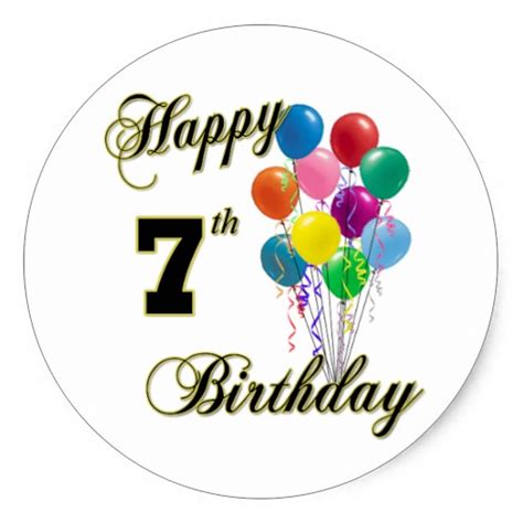 Happy 7th Birthday Sticker And Birthday Apparel Yh3idm Clipart Kid