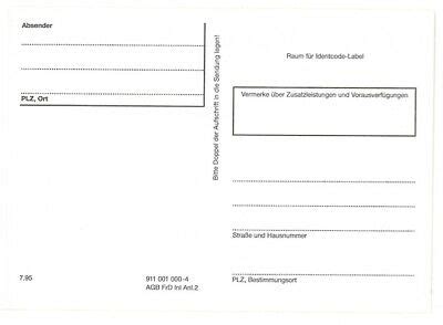 Hier ist die anschrift des. Adressaufkleber für Päckchen Pakete - Deutsche Bundespost ...