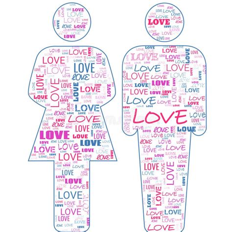The Word Love In Love Shapes For Him Or Her Stock Illustration