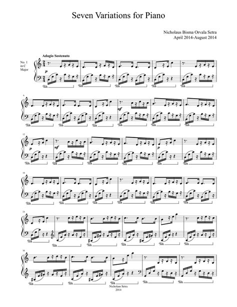 7 Variations For Piano Sheet Music For Piano Download Free In Pdf Or