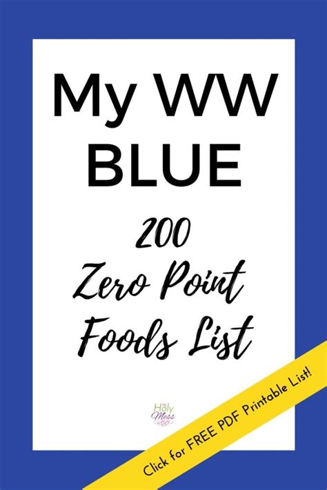 Are there any zero point foods on weight watchers? My WW Blue 200 Zero Point Foods List - Free Printable PDF ...