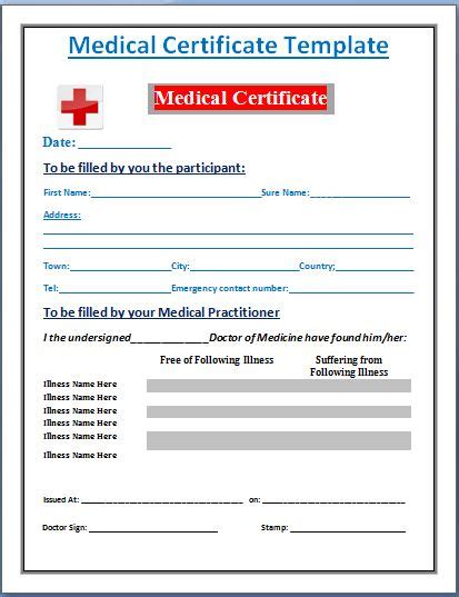Free Fake Medical Certificate Template 10 Best Templates Ideas For