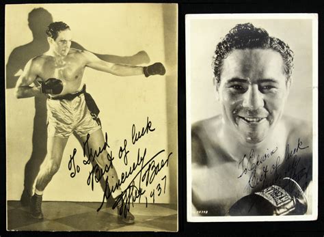 lot detail 1937 39 max baer world heavyweight champion signed and inscribed photo and postcard