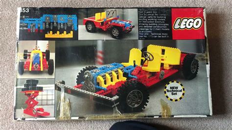 Vintage Lego car chassis set 853 from 1978 with V8 conversion and other
