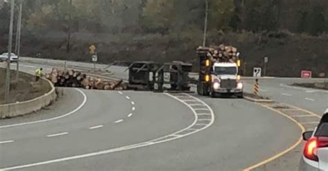 Logging Truck Spill Causes Closure On Bc Hwy 5