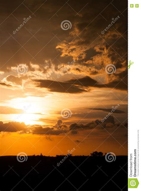 Brilliant Sunset After A Storm Stock Photo Image Of Dark Orange