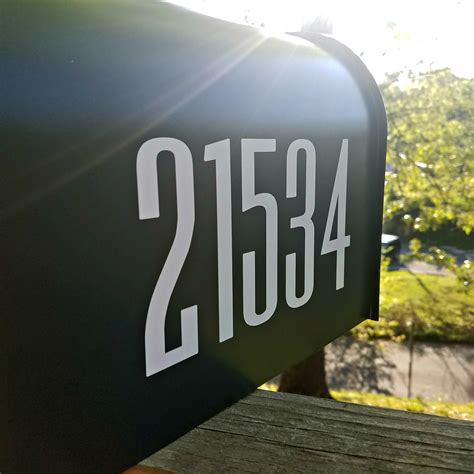 You will receive four decals, two numbers, and two with street name. Ultra Modern Tall Mailbox Numbers | Newmerals