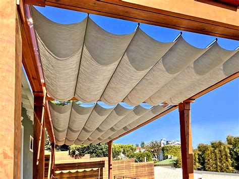 Incredible diy pergola with retractable canopy pergola retractable canopy outdoor living today youtube. Retractable Shade Canopy Pergola Kit, Custom Made from Redwood