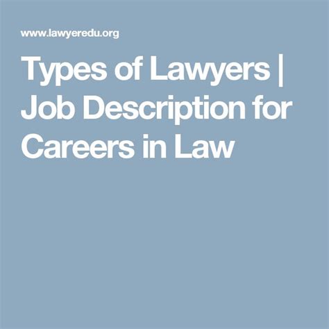 Types Of Lawyers Job Description For Careers In Law Job Description