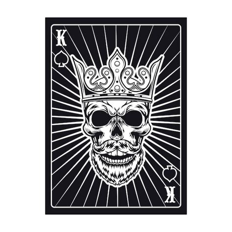 Free Vector Black King Skull On Playing Card Spade