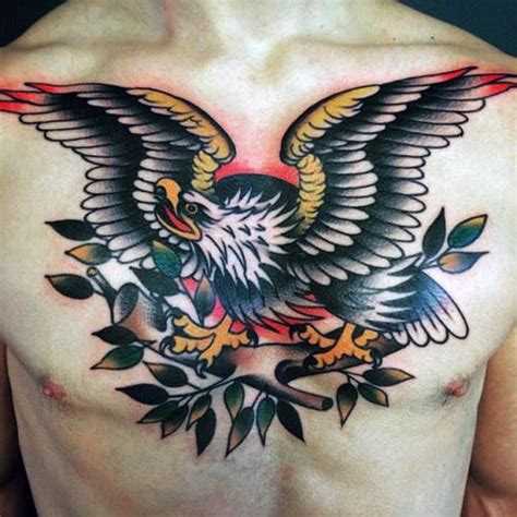 60 Traditional Chest Tattoo Designs For Men Old School Ideas