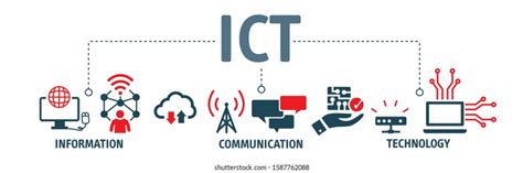 Information Communications Technology Ict Vector Illustration Stock