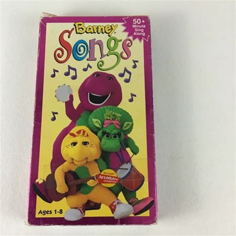 Barney Songs White Vhs Tape 50 Minute Sing Along Baby Bop Etsy