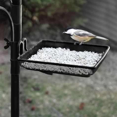 Mesh Tray Accessory For Backyard Bird Feeding Stations Pole Mounted