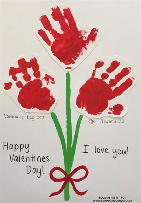 heart handprint craft   valentines day crafts  kids daddy  day