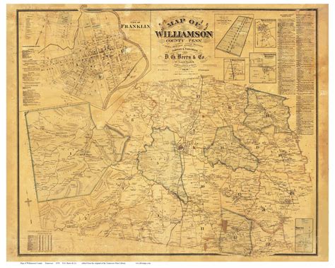 Williamson County Tennessee 1878 Old Map Reprint Old Maps