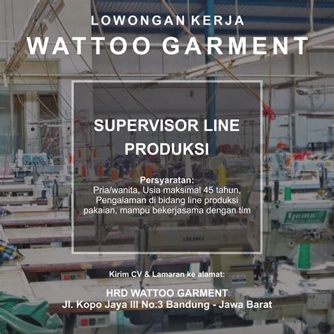 Join us in wong jowo 3. Lowongan Kerja Garment Bandung Terbaru