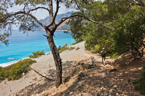 Downhill To Sand Dunes Of Agios Pavlos Beach From E Trail Between Loutro And Agia Roumeli At