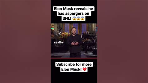 Elon Musk Reveals He Has Aspergers On Snl Youtube