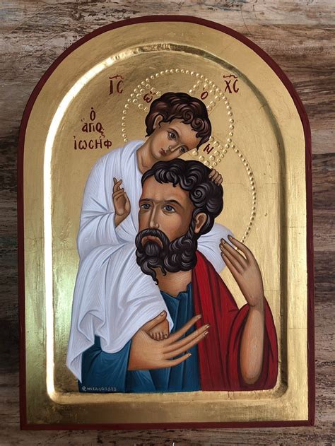 Hand Painted Byzantine Icon Of Saint Joseph Etsy In 2020 Byzantine