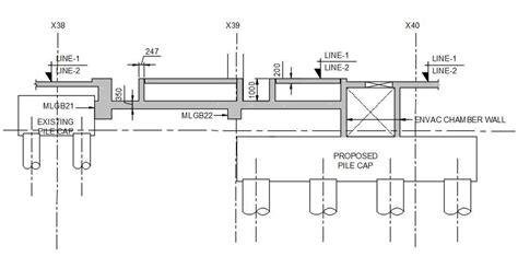 Proposed And Existing Pile Cap Section Details Are Given In This