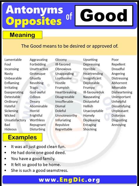 Antonyms Of The Good Pdf Archives Engdic