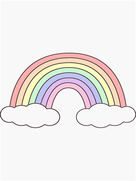 Simple Pastel Rainbow Sticker By Bird767 Redbubble Rainbow Drawing