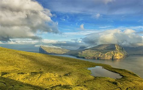 Scenery Denmark Coast Island Sky Clouds Klaksvik Faroe Islands