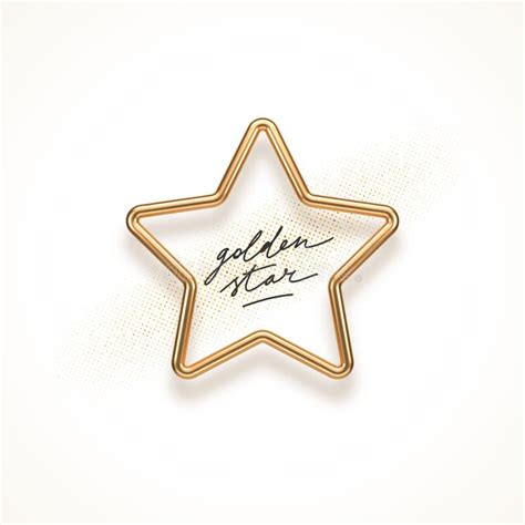 Realistic Golden Metal Star On A White Background 3d Golden Star