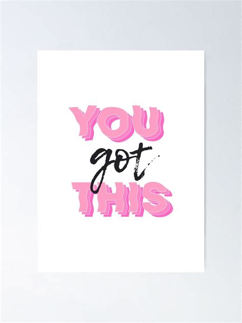 You Got This Motivational Quote Wall Art Poster Tapestry Black And