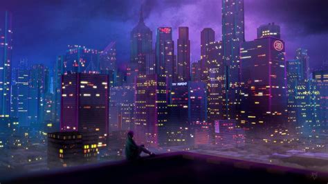 Anime City Night Wallpapers Wallpaper Cave