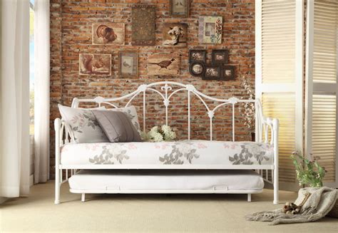 Ruby White Metal Daybed With Trundle From Homelegance 4961db Nt Coleman Furniture