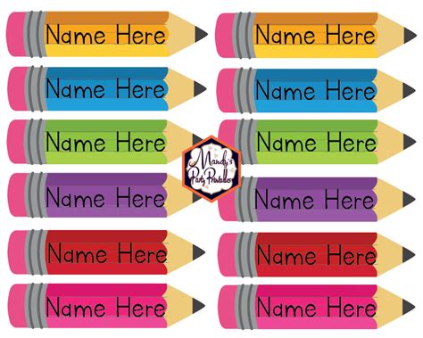 School Name Cards For Students Free Printable