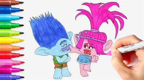 Free printable trolls 2 queen poppy coloring page. Trolls Holiday. Poppy and Branch - Coloring Pages ...