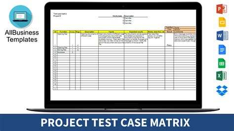 Project Test Case Excel Matrix Templates At