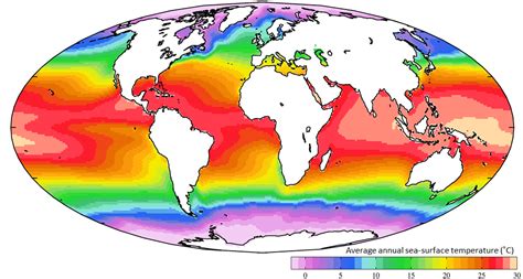 Global Distribution Of Average Annual Sea Surface Temperatures