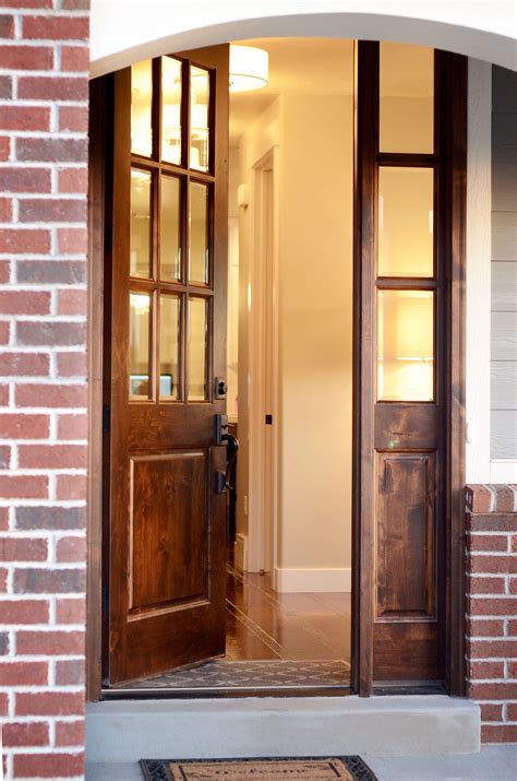 Exterior door, external door, shaker style, downing street door. Gorgeous wood front doors with glass panels. Love how they ...
