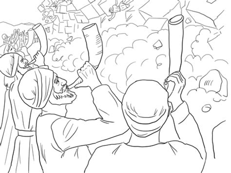 Walls of Jericho Falling coloring page | SuperColoring.com