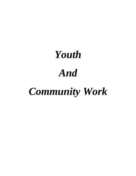 Youth And Community Work Key Legislation Responsibilities And