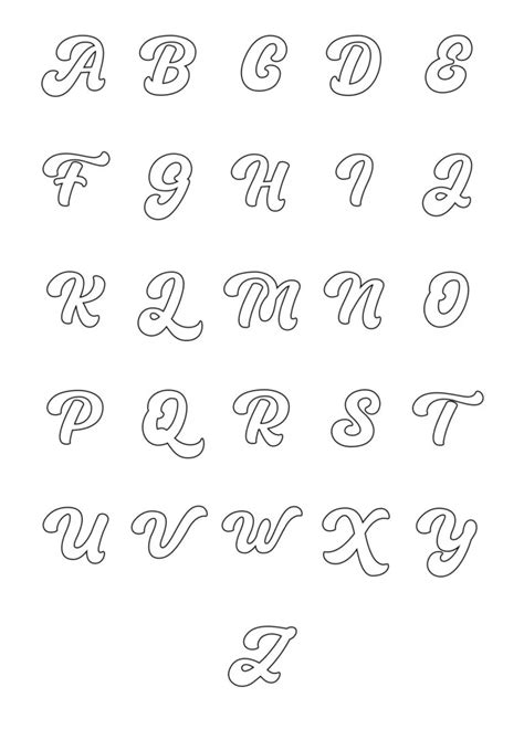 Free Printable Bubble Letters Pretty Alphabet Set Cursive Bubble