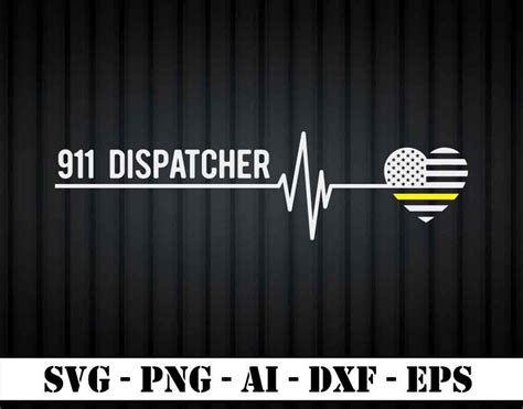 911 Dispatcher Heartbeat Funny 911 Dispatcher Svg Png Dxf Etsy